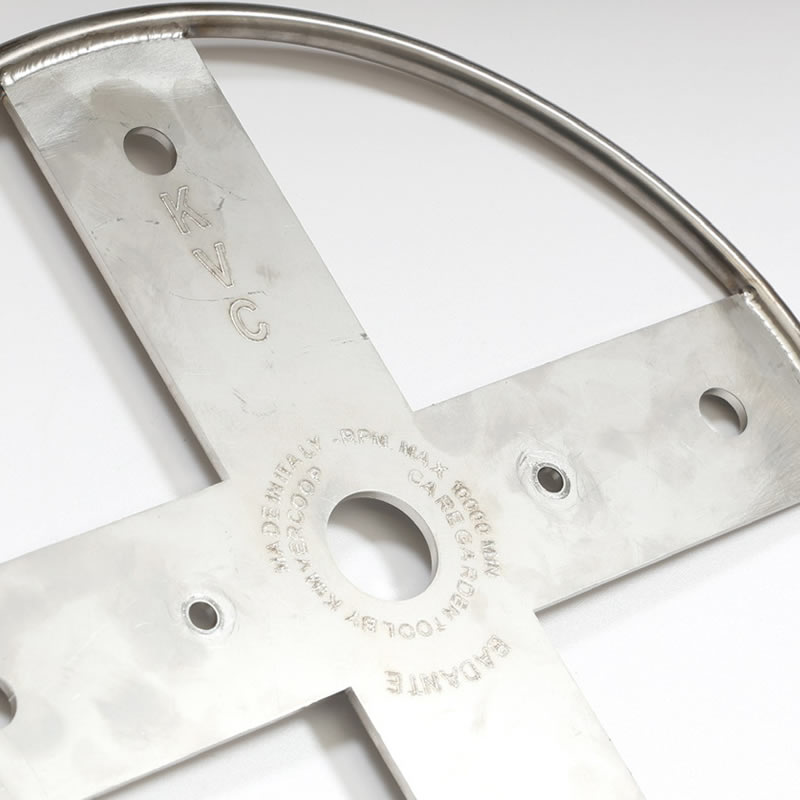 Ricambio Badante Kimvercoop: disco in metallo con barra e incisioni KVC, Made in Italy. Accessori giardinaggio.